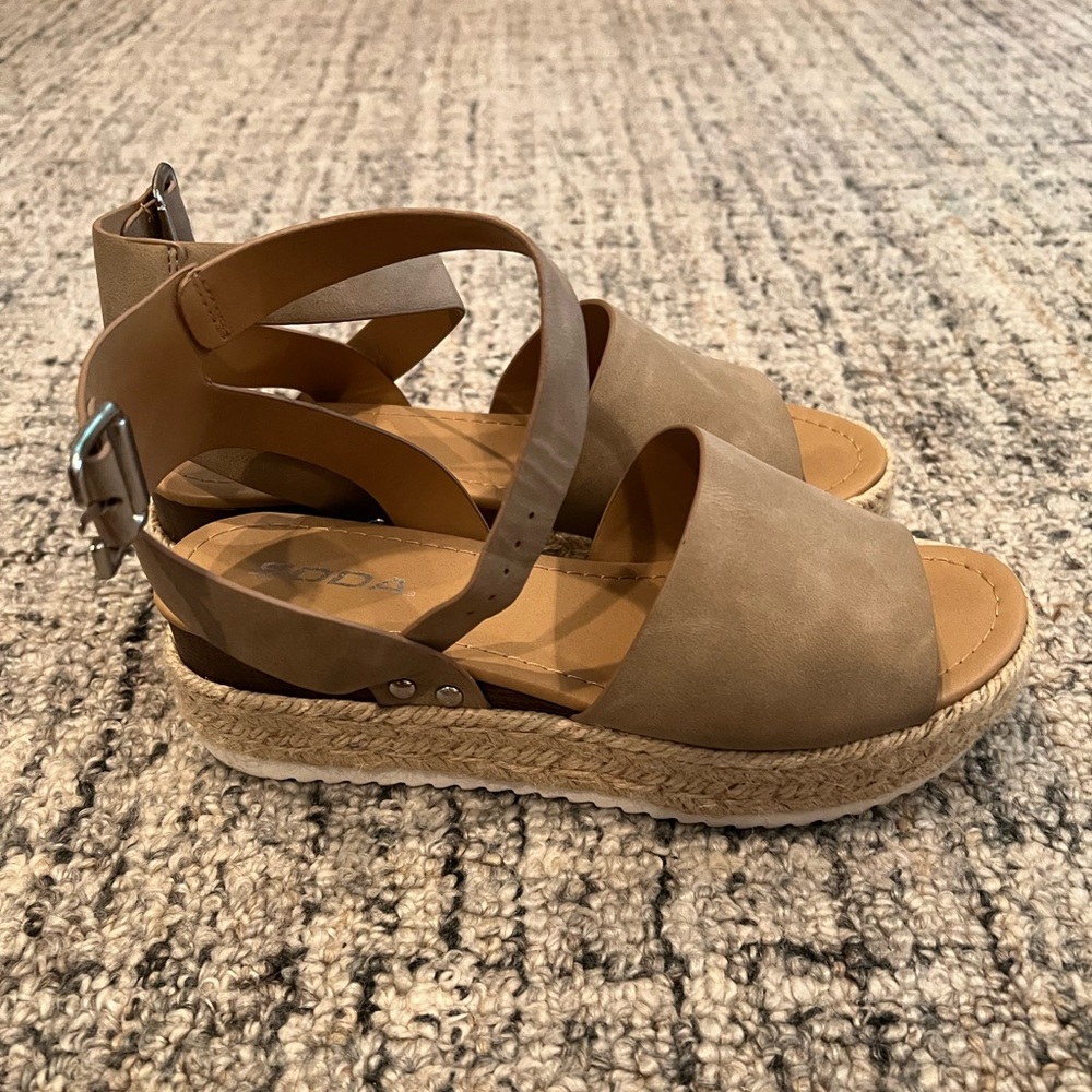 Light Brown Platform Sandals - image 1